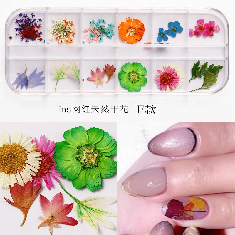 1 Box Of Nail Art Flowers Dried Flower Stickers 激安通販販売