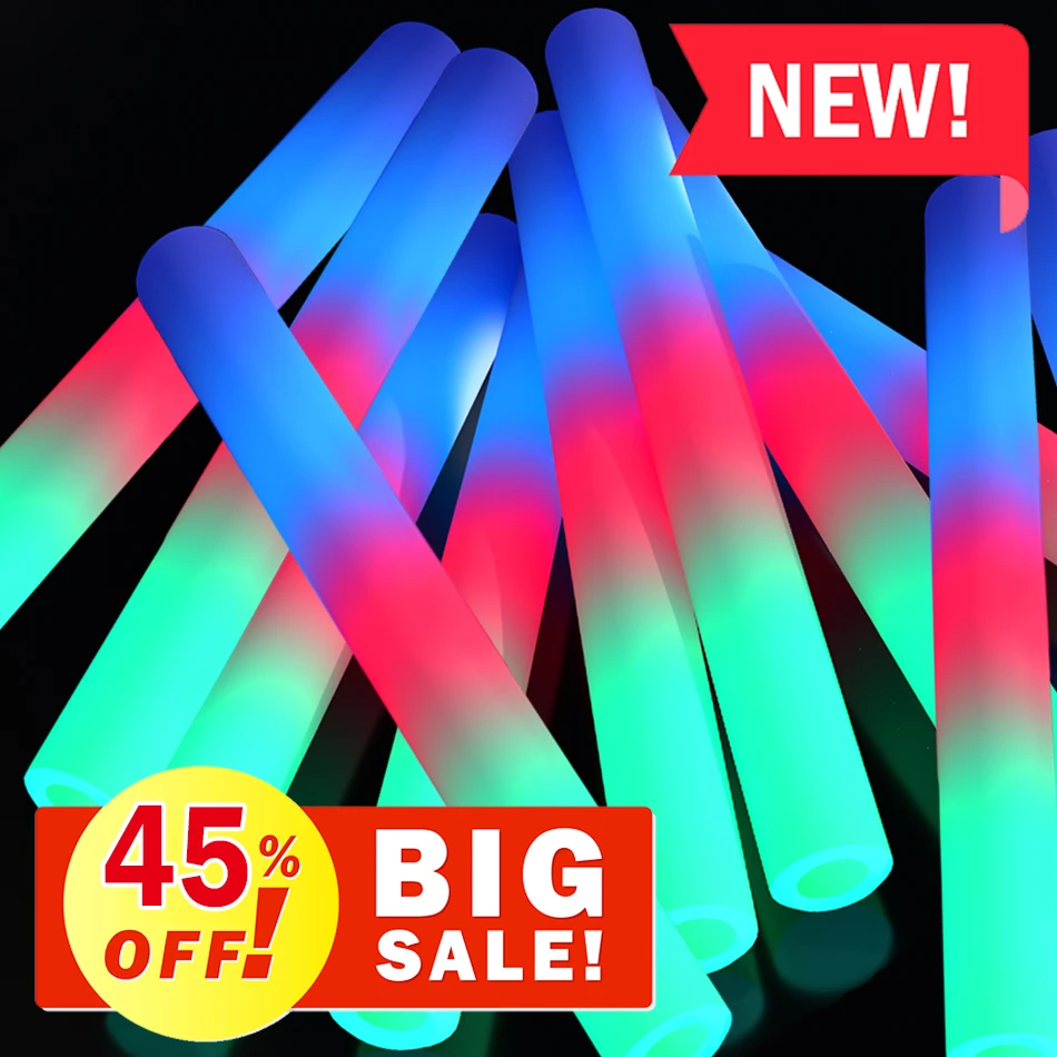 1pcs Light Foam Sticks Glow Party Led Flashings Foam Glow Sticks