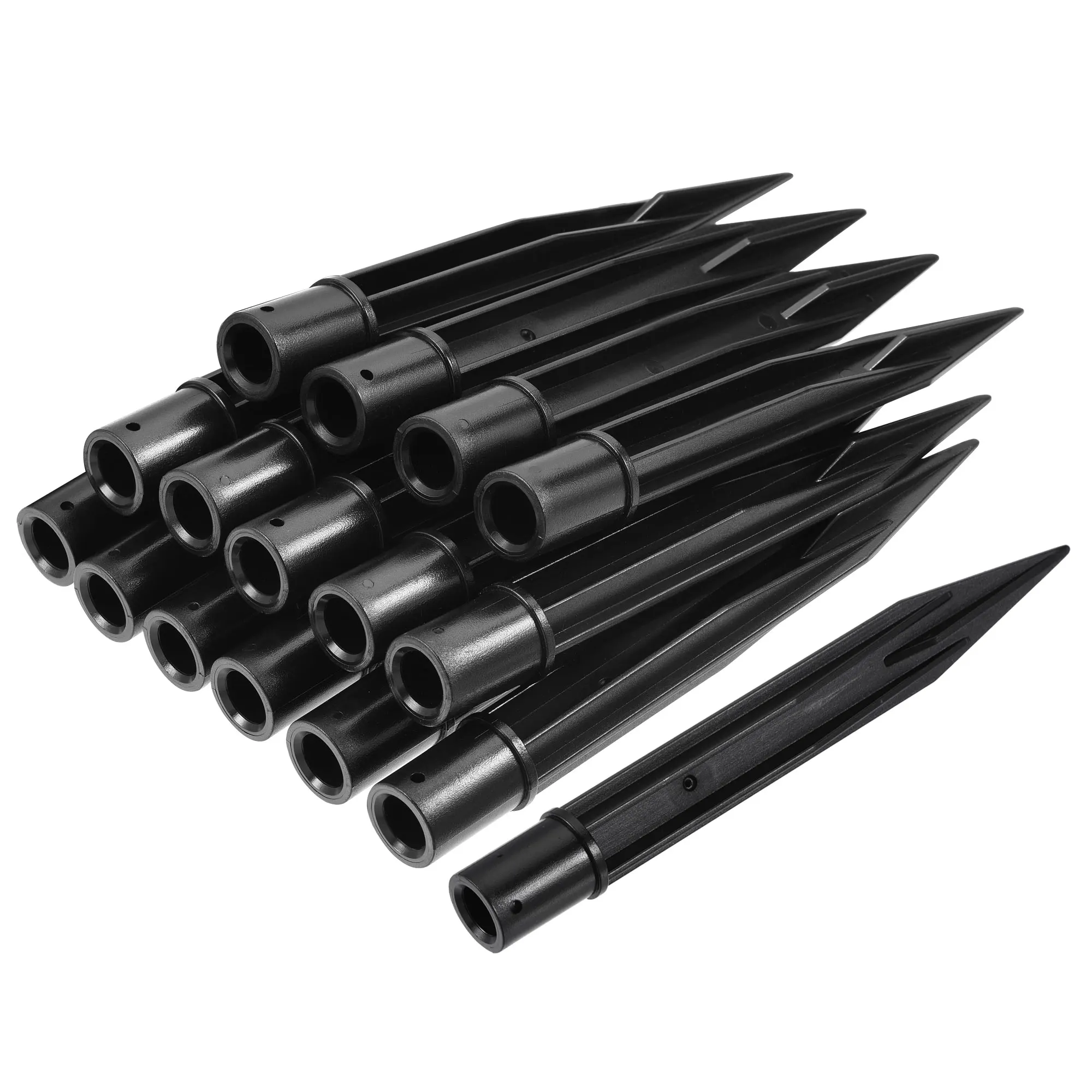 8/12/16Pcs Ground Spike 10x17x150mm Solar Light Spikes ABS Plastic Black Spikes Ground Stakes for Garden Pathway Landscape Lamps