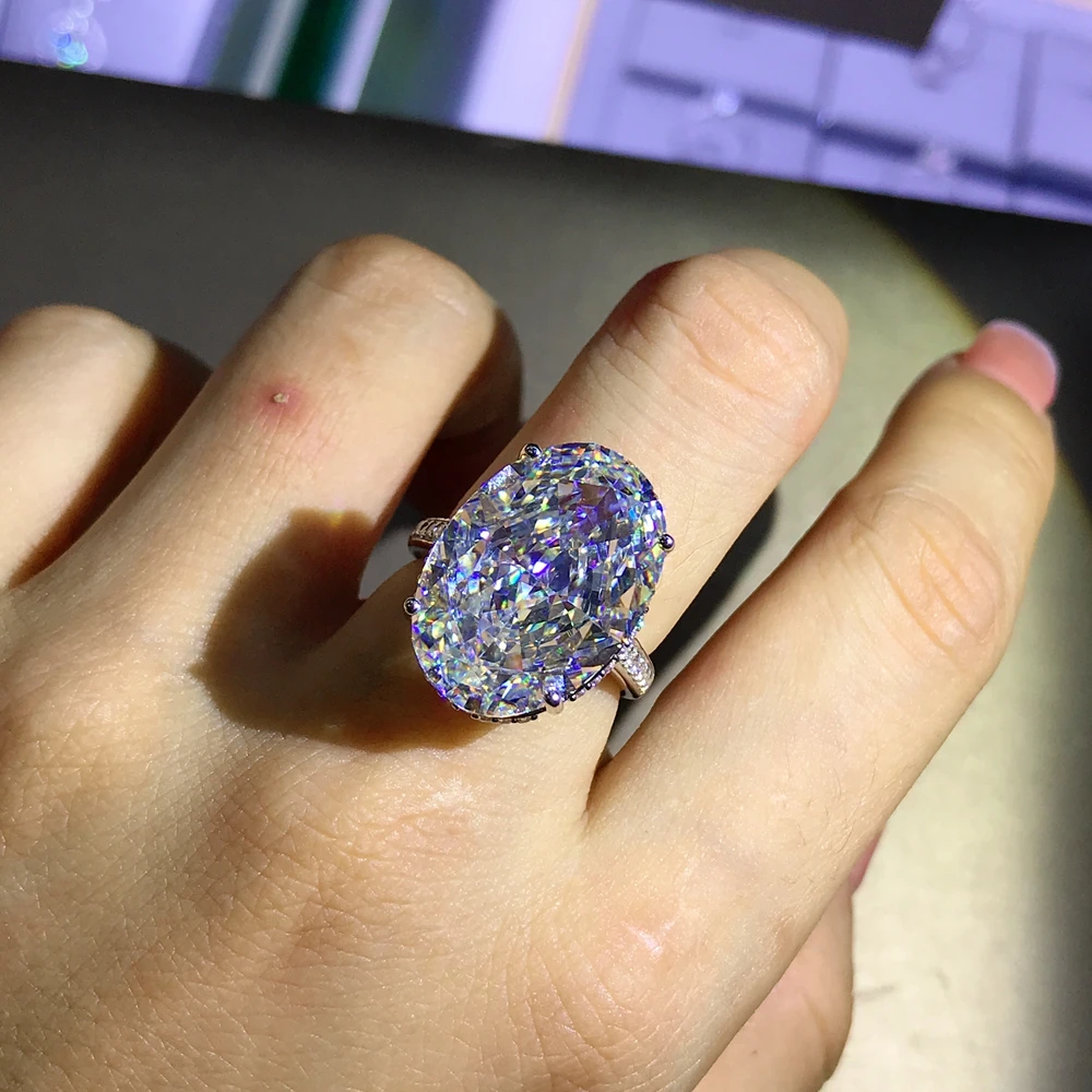 タイムセール特注‼️3ct最高級モアサナイトオーバルリング オーダーメイド 鑑別書付き リング k18 ゴールド 3ct モアサナイト 高