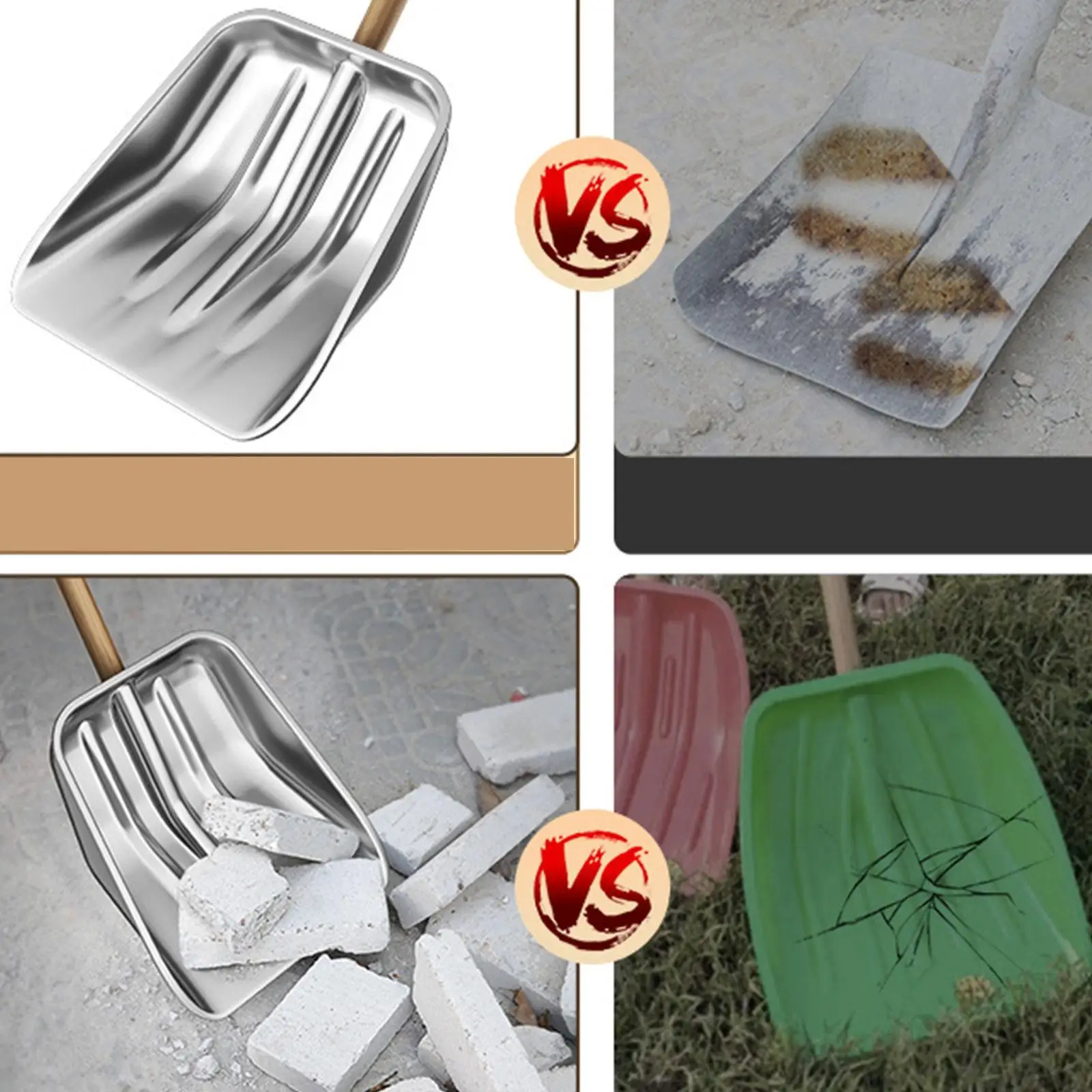 Outdoor Snow Shovels Head Stainless Steel Lightweight Replace for Cleaning Snow,