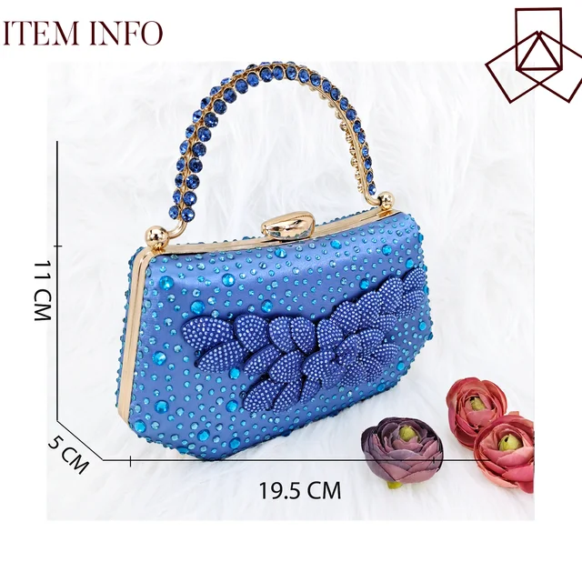 Chaussures et sac en tissu satiné pour femmes, chaussures à talons hauts, confortables, pointues, Parker, peu profondes, bleu ciel, style chaud, africain 2