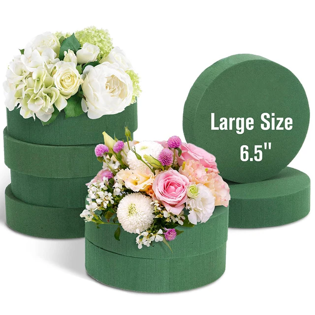 6.5'' Inch Round Foam Blocks For Artificial Flowers DIY Flower Arrangement  Green Round Wet Blocks For