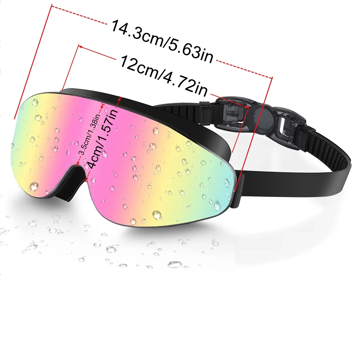 Kids Polarized Swim Goggles for Age 4-16, with antifog Spray,Nose Clip Earplug, Swimming  Wide View Anti-Fog No Leaking Glasses 6