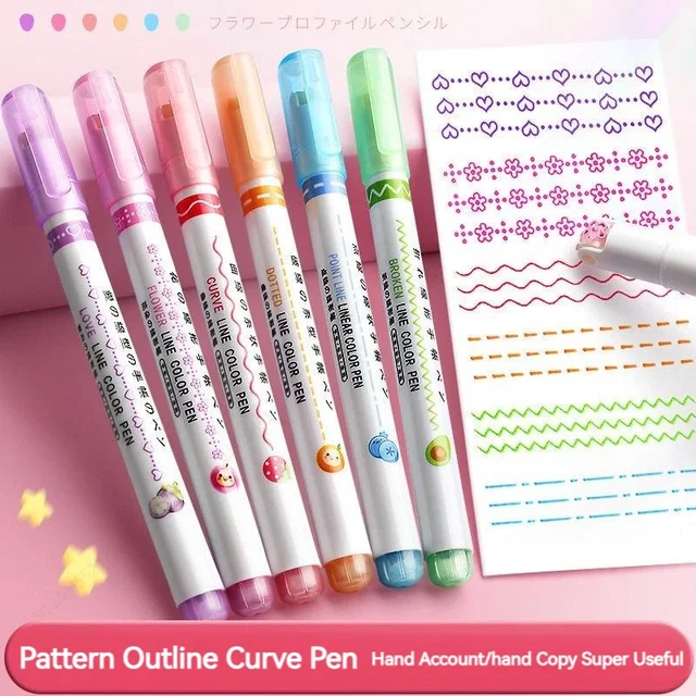 6-Pack Flower Curve Highlighters 2