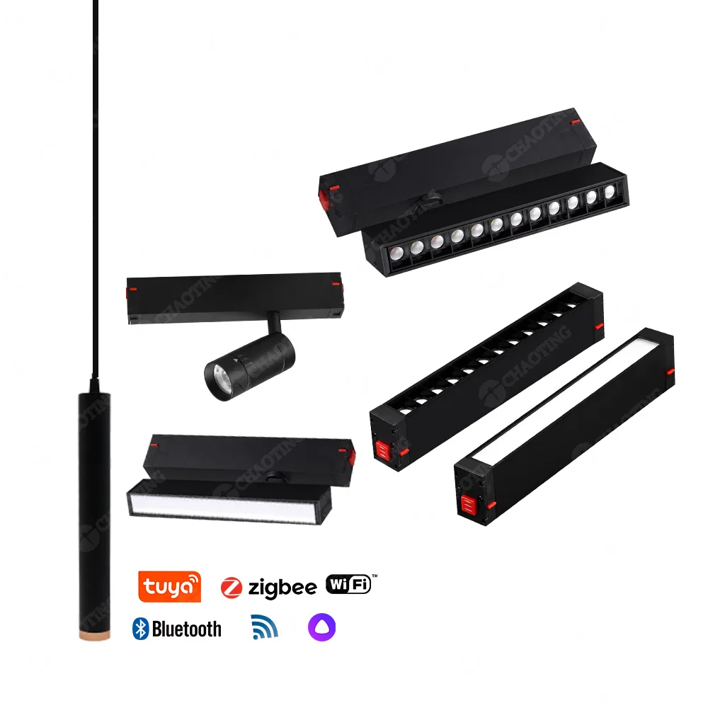 

Smart Dimmable Magnetic Track light System Adjustable Spot Focos Lamp Linear Zoomable Spotlights Magnet Track Spot Lights