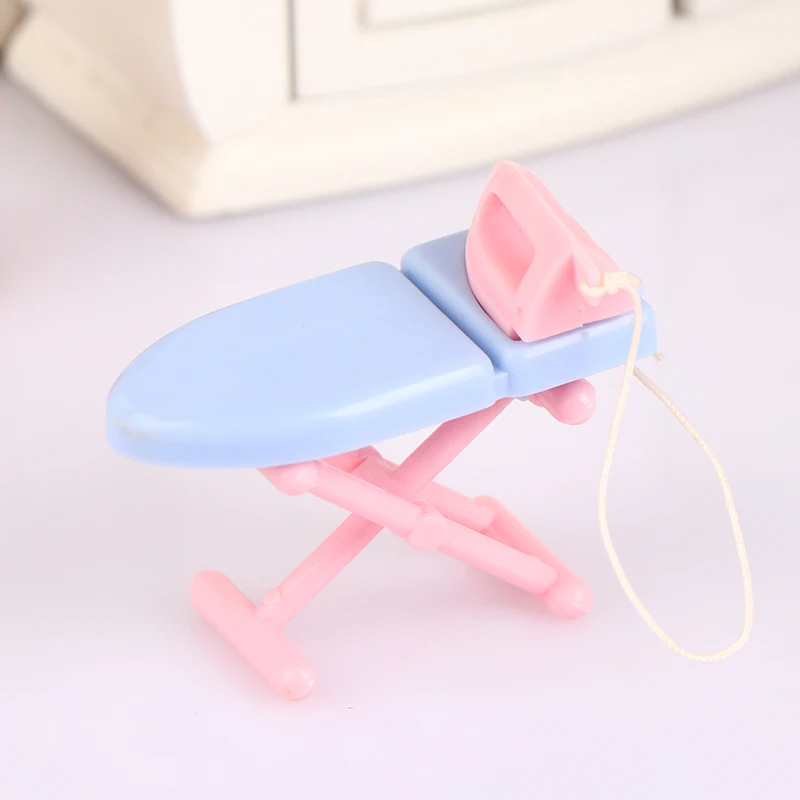 

1Pc Dollhouse Miniature Ironing Board With Iron Machine Mini Sewing Furniture Model Doll House Life Scene Decor Toy Accessories