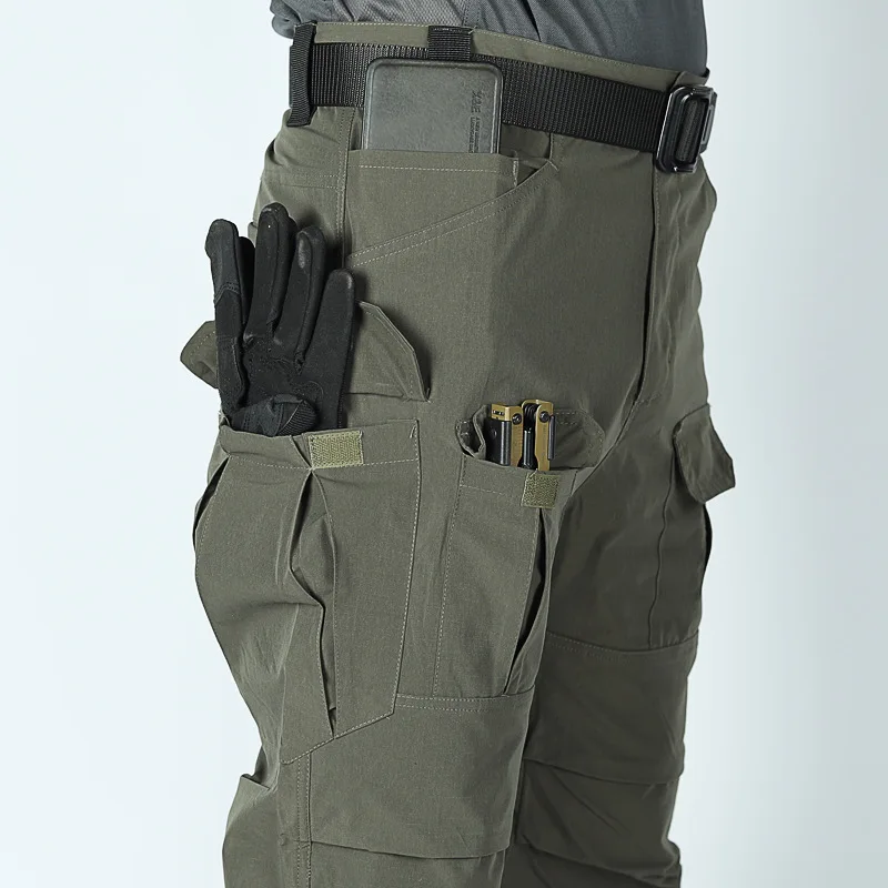 summer Tactical Multi-pocket Work Tactical Pants Men Outdoor Waterproof Sports Hiking Climbing Pants Combat Cargo Trousers