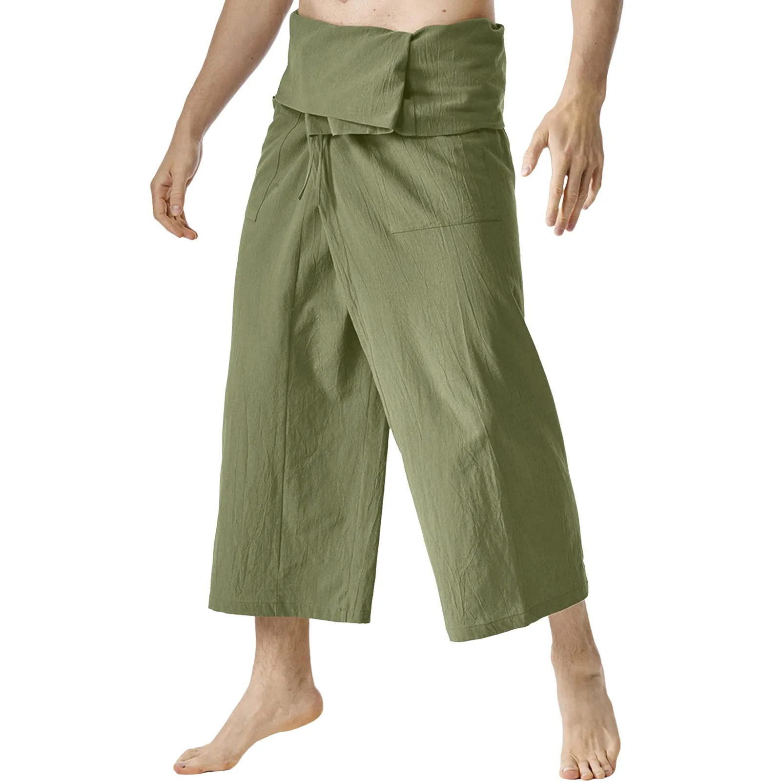 Summer Daily Thai Fisherman Linen Pants Men's Women's Loose Yoga Pirate Harem Pants Baggy Hosen Homewear Quick-Dry Trousers