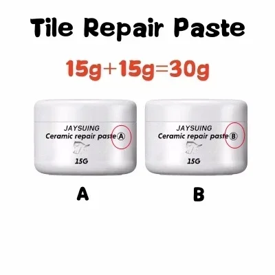 2 יחידות / מערכת תיקון פורצלן לבן ערכת תיקון קרמיקה דבק תיקון אריחים אמבטיה שירותים כיור מקלחת ערכות שברים חורים תיקון דבק