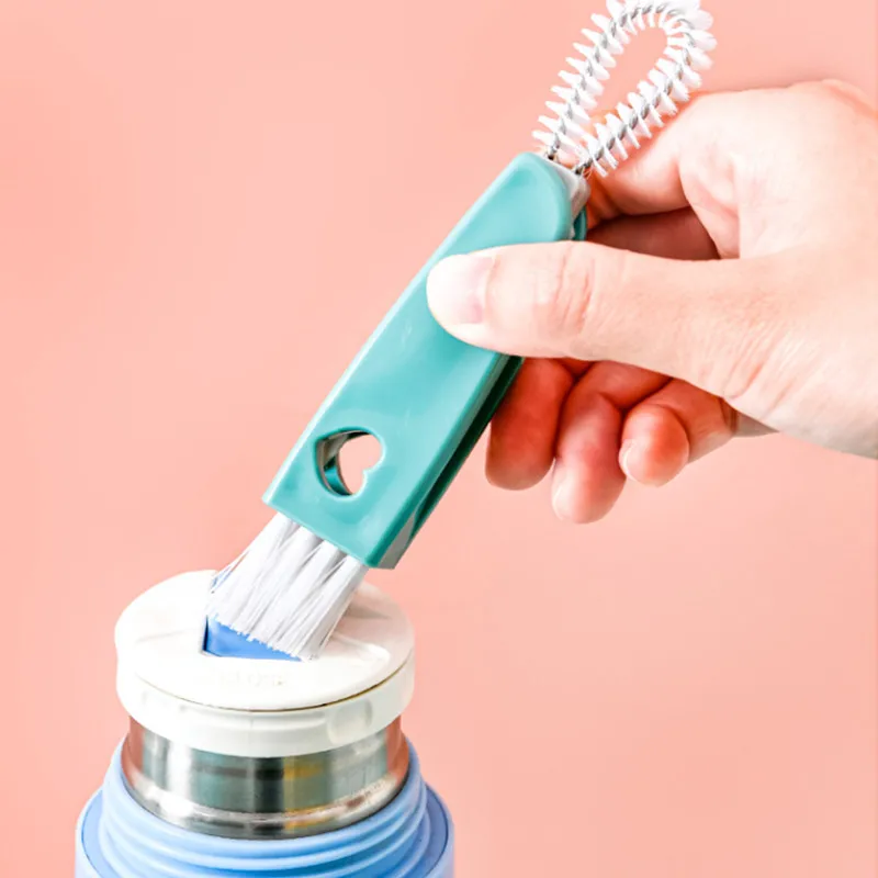 2022New3In1BottleCapCleaningBrushMilkBottleBrushCupCover