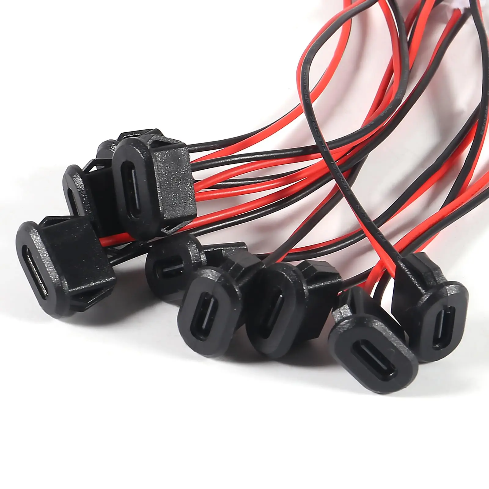 10PCS Type-C 암 섀시 방수 2P 솔더 와이어 유형 USB C 피그 테일 케이블 연장 전원 케이블 USB-C 플러그