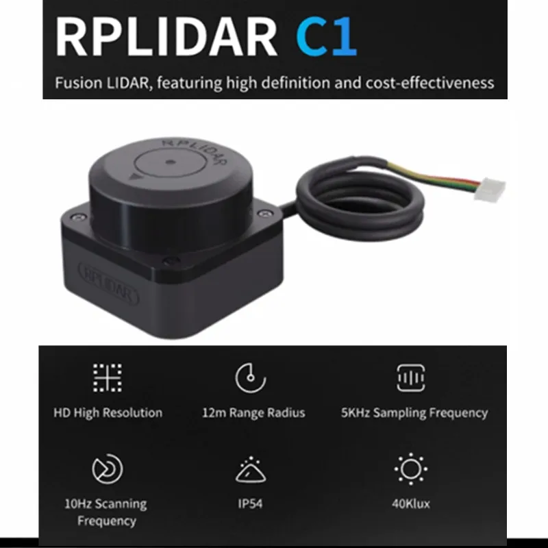 

SLAMTEC M1C1 RPLIDAR C1 TOF lidar sensor 12m 360 ° ROS1/ ROS2 для отображения позиционирования роботов, навигации и обхода препятствий