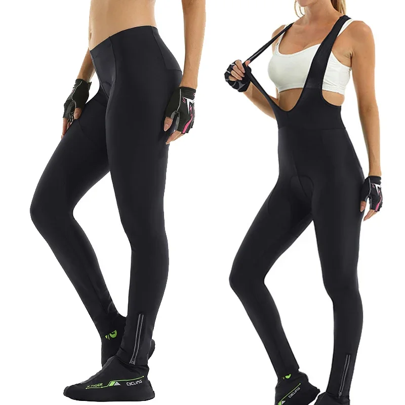 X-TIGER Women's Bib Shorts 3D Gel Pads Breathable High Waist MTB/Road Bike Tights Spring/Summer Compression Cycling Pants