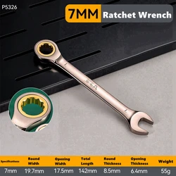 Flexible Golden Ratchet Wrench Set for Automotive and Motorcycle Repair (7mm)