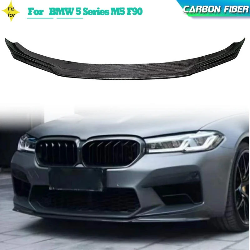 

Автомобильный передний бампер из углеродного волокна, спойлер для BMW 5 серии M5 F90 Седан 4-дверный 2021 2022 гоночный передний бампер, фартук для подбородка, комплект кузова