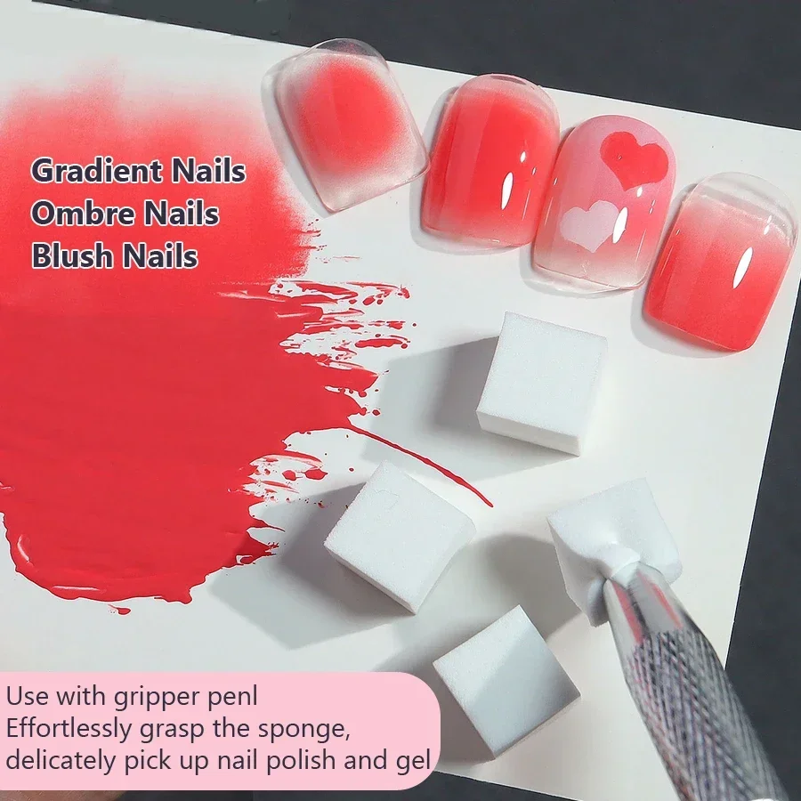 Nail Art Sponge 50Pcs Nail Art Sponge DIY Gradient and Sponge Grabber Nail Brush Art Tools Accessories