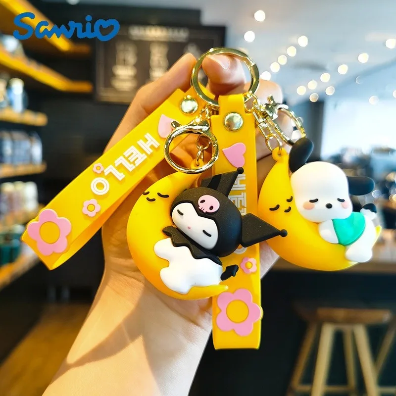 

Sanrio Cartoon Sleep Kuromi Pochacco Anime Keychains Toys Fashion Jewelry Backpack Pendant Cinnamoroll Dolls Keychain Key Rings