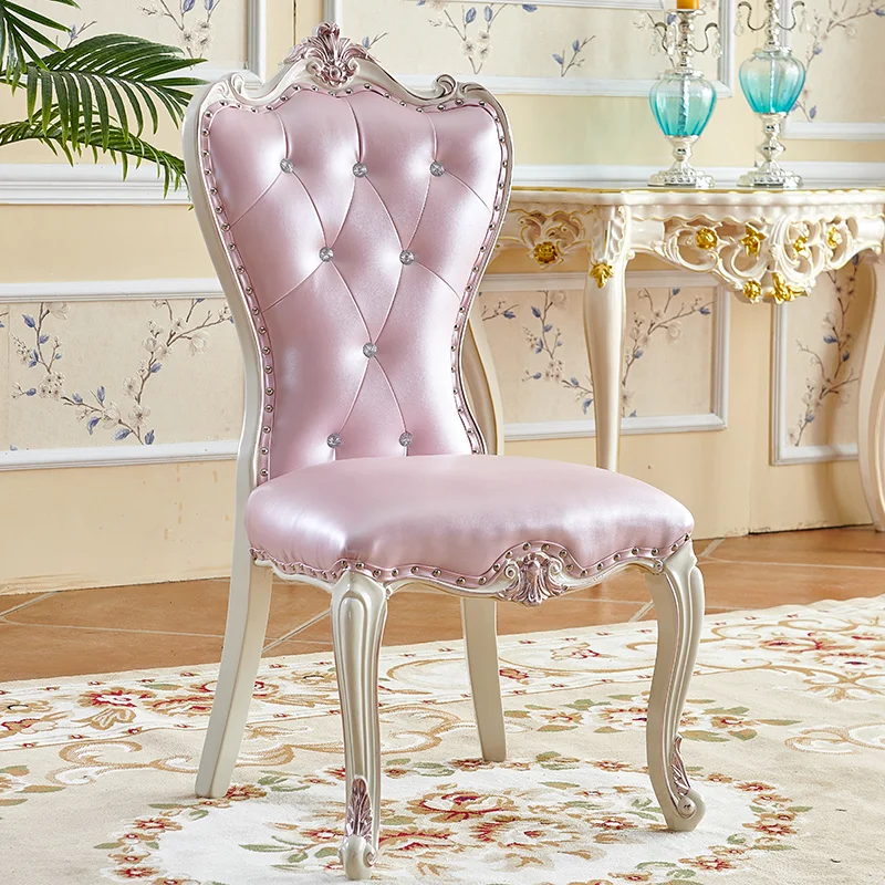 

White Luxury Dining Chairs Beautiful Wooden Bedroom Kitchen Dining Chairs Leather Designer Sillas De Comedor Home Furnitures