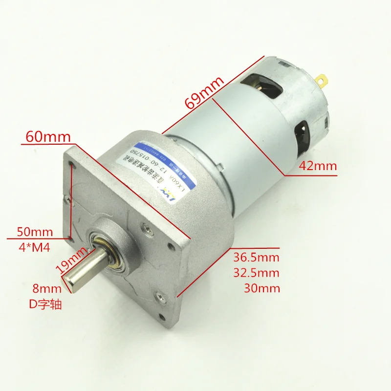 

Редукторный двигатель постоянного тока LX60A12V24V, 25 Вт, подшипник высокой мощности, высокий крутящий момент, медленное регулирование прямой и обратной скорости