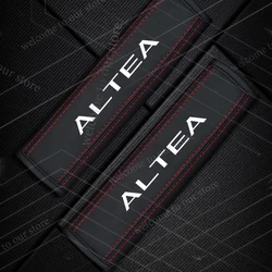 FR Logo Car Seat Belt Cushion - Leather Shoulder Protector Pad Accessories (ALTEA Emblem)