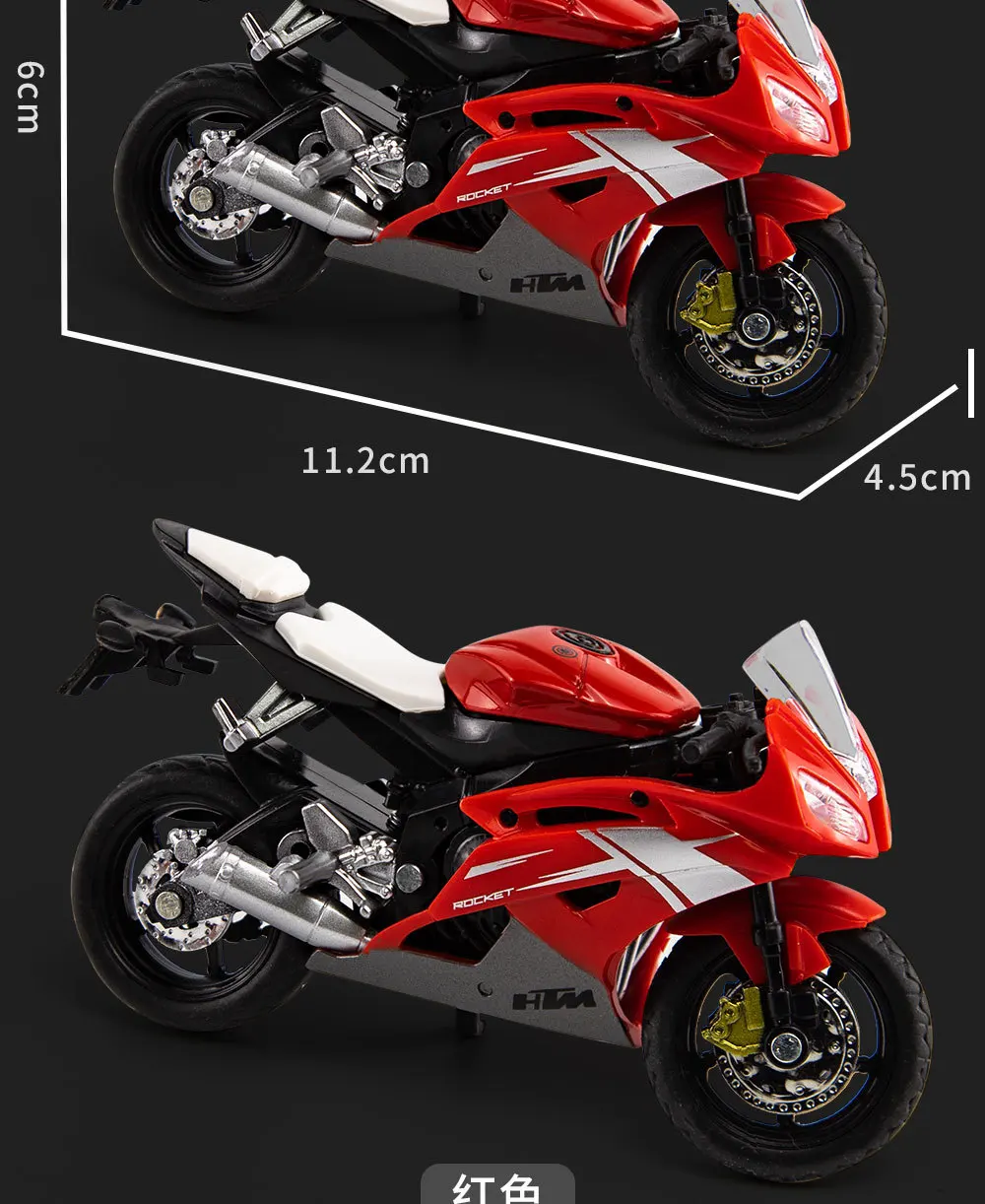  Lazat Chef Motocicleta de juguete para Yamaha R6 Mini aleación  de fundición a presión, modelo de motocicleta (color: 3) : Juguetes y Juegos