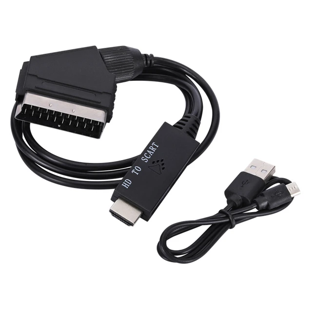 SCART to HDMI Converter Cable ** OLD DVD VCR VHS TO HD TV ** Video Adapter