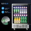 24 Inch Beverage Refrigerator 180 Cans Built-in/Freestanding Beverage Cooler, Digital Memory Under Counter Beer Fridge 2