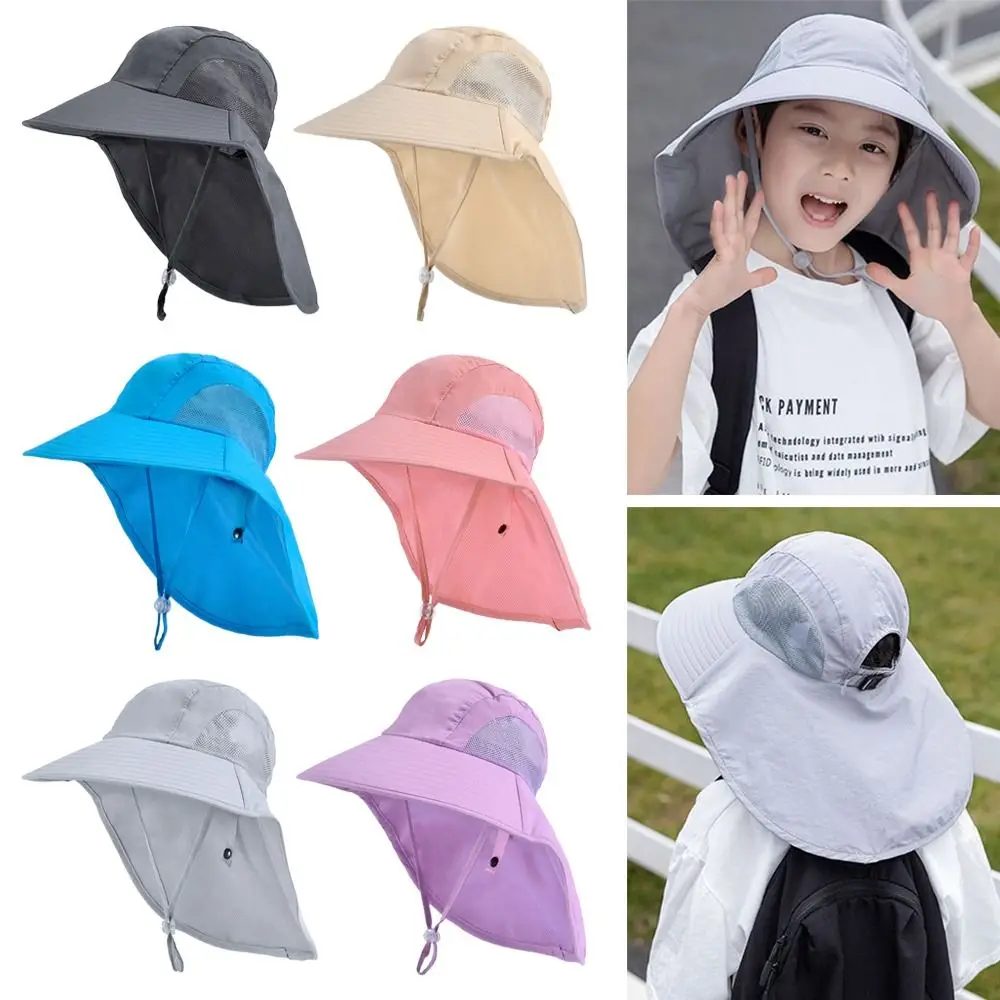 Kids Bucket Hat Kids Sun Hat Children Summer Bucket Hats UV Protection Outdoor Beach Sun Hat Boy Girl Flap Cap Adjustable Wide Brim Cap