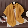 Foulard carré fin et doux pour femmes, 90x90cm, simplicité, couleur unie, foulard en coton et lin, Hijabs musulmans, accessoires de sac
