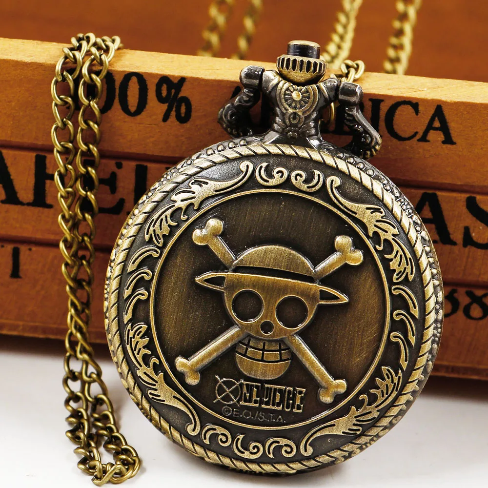 Exquisite umělecký vyřezávaný japonec proslulý anime kapsa hodinky řetízek běžící pás vintage FOB steampunk přívěsek hodiny