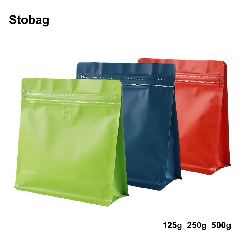 

StoBag 50pcs Color Coffee Beans Packaging Bag Stand Up Frosted Octagonal Food Sealed Aluminum Foil Storage Reusable Pouches