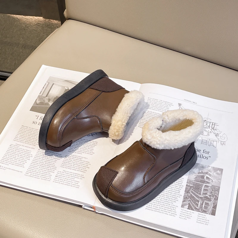 Girls Quilted Ankle Boots Winter Warm Non Slip School Boots