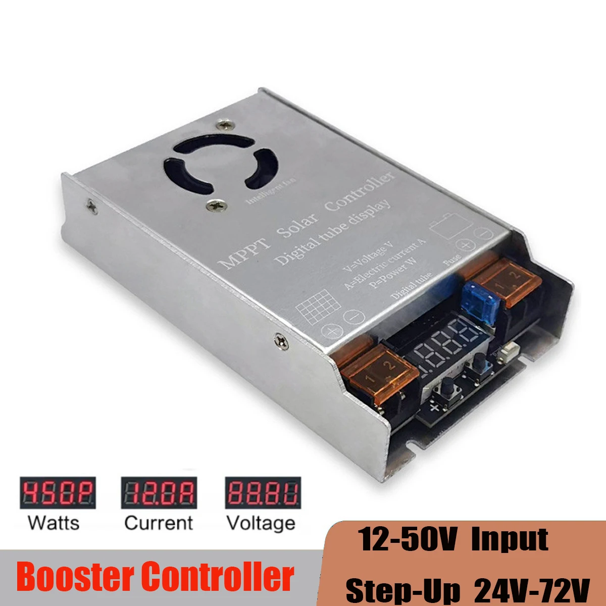 

24V 36V 48V 60V 72V MPPT Booster Solar Controller 450W 12V~50V Input Step-up Charging For LiFePO4 Lithium Lead-acid Gel Battery