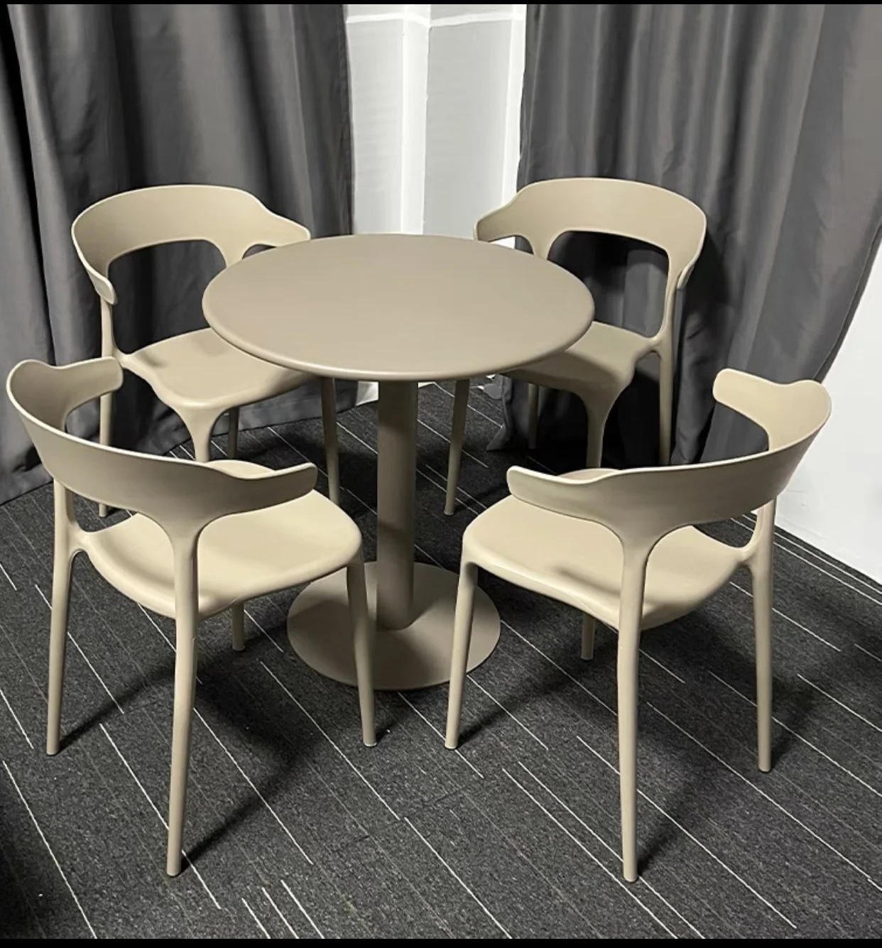 Description Picture 3 of itemNordic Leisure Garden Furniture Sets Outdoor Patio Balcony Table and Chair Waterproof Sunscreen Stackable Simple Plastic Chair L