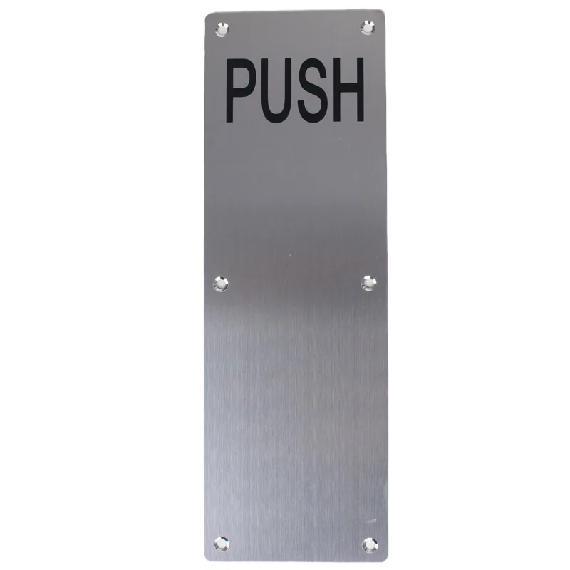 IMPEU Hardware Decorative Door Push Plate, Stainless Steel Finish, 10cm Width, 30cm Length, Includes Mounting Hardware