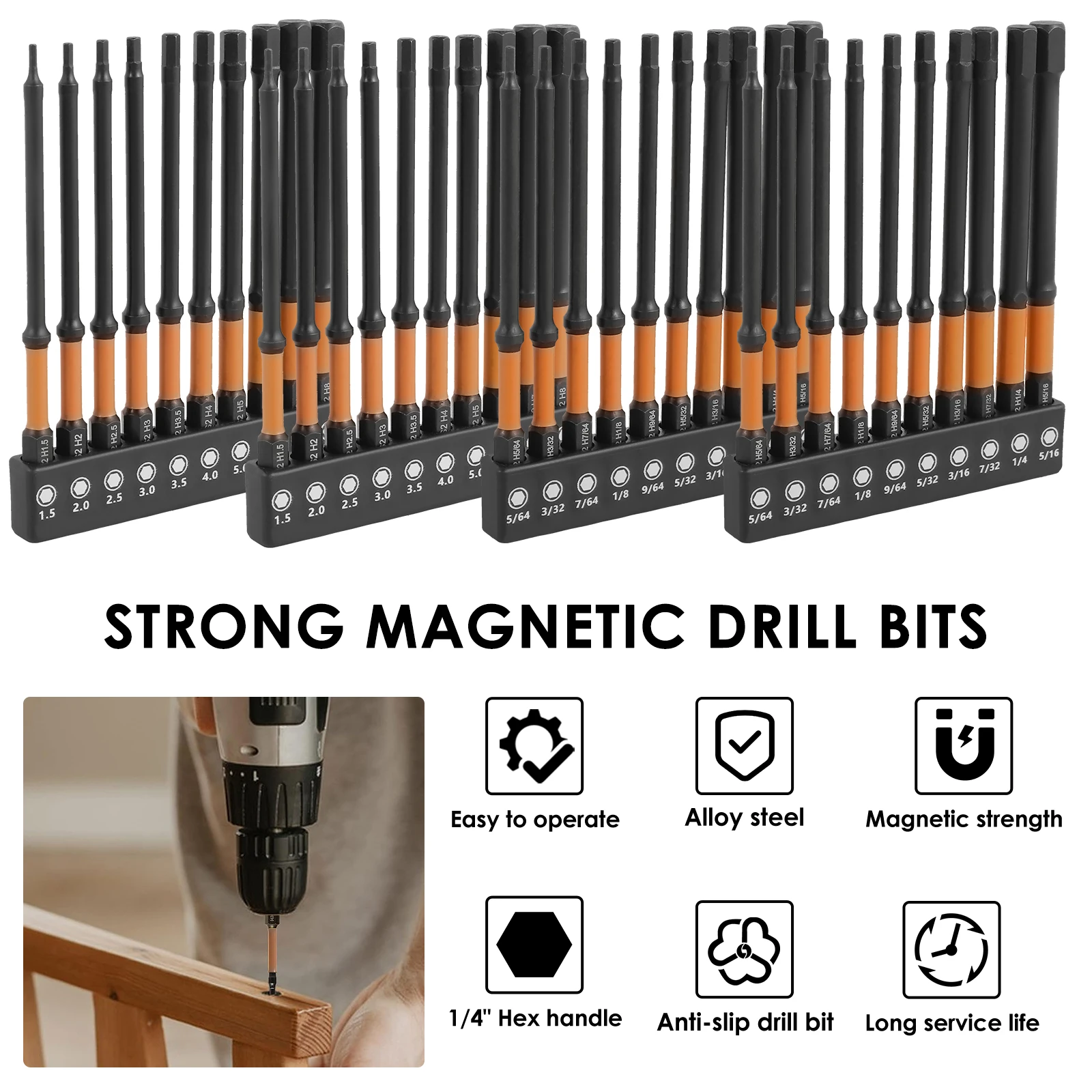 10-20Pcs-Impact-Hex-Bit-Set-Metric-and-SAE-S2-Alloy-Steel-Allen-Wrench ...