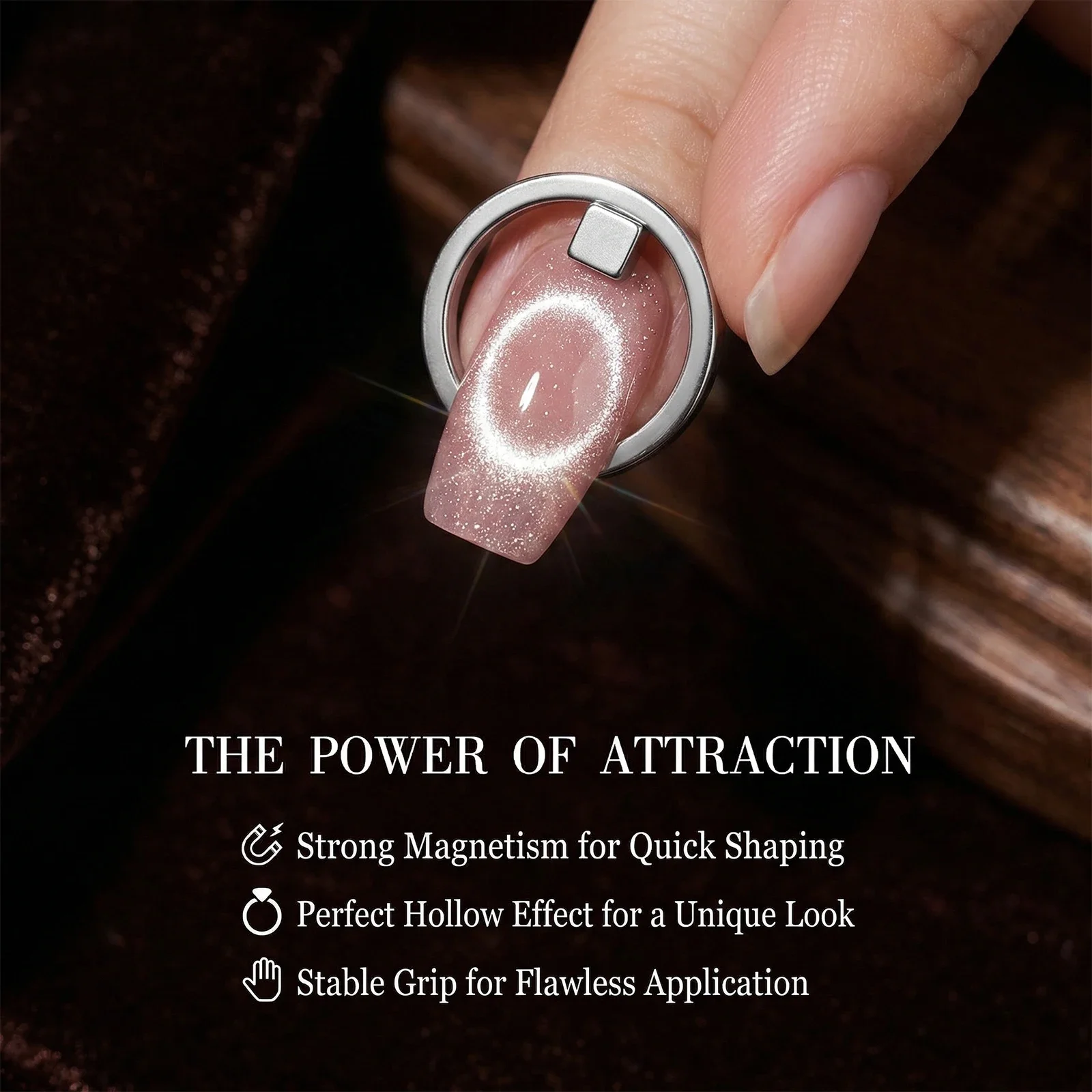 라운드 캣츠아이 네일 마그넷, 블랙홀 할로우 캣츠아이 마그넷, 링 마그네틱 젤 폴리싱 네일 도구