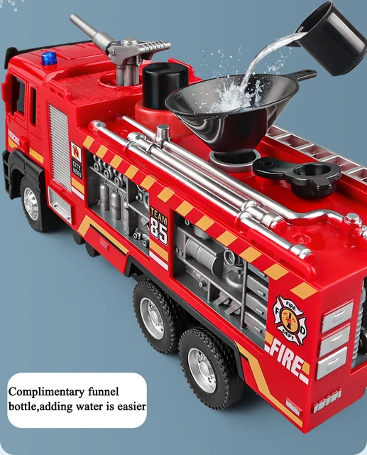 Brinquedos de água fogo motor caminhão liga diecast 1:50 modelo superior  canhão água rotatable 360 graus girar incêndio resgate crianças brinquedos  - AliExpress