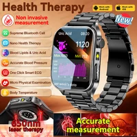 Nouvelle Montre Connectée 2026 à Traitement Laser Non-Invasif, Triple Capteur Intelligent (ECG+PPG), Diagnostic de la Graisse Sanguine et de l'Acide Urique, Montres Connectées de Santé pour Homme 1