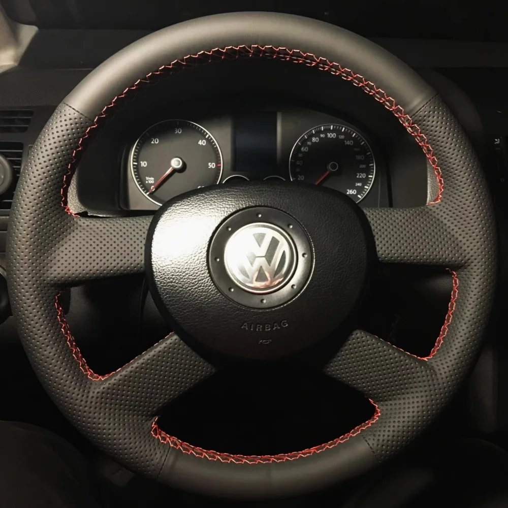 Customization Hand Sewing Microfiber Leather Non-Slip Car Steering Wheel Cover Accessories For Volkswagen VW Polo 2003-2006
