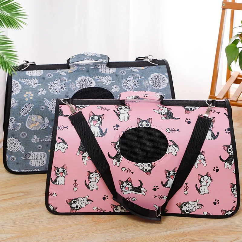 고양이Breathable Cat Carrier Bag Foldable Pet Dog Bags for Outdoor Large Capacity Handbag Colorful Cross-body Cat Bag for Small Dog