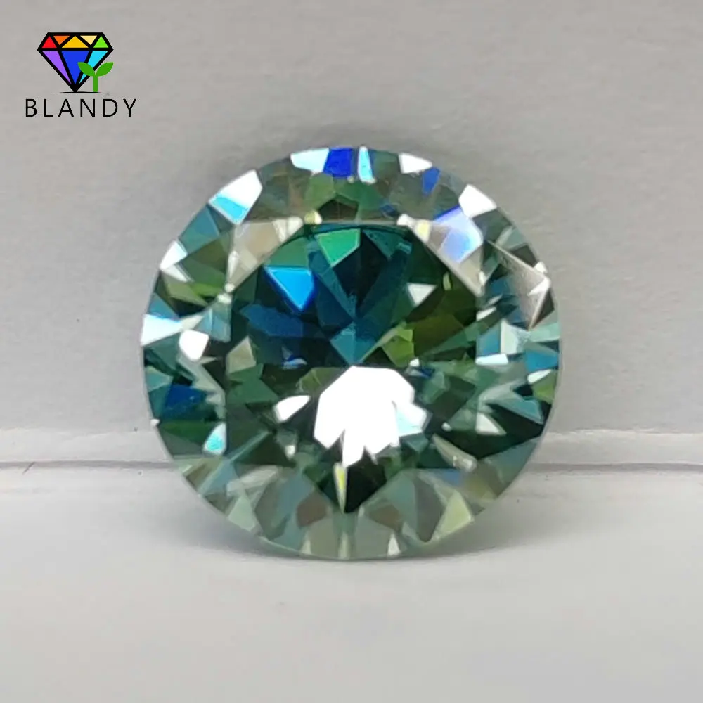 Multicolor Round Cut Moissanite Gemstone with GRA Certification