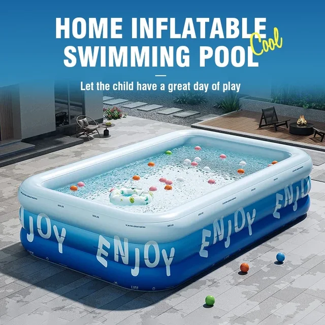 Piscine familiale grande taille 3M/2.6M/2.1M avec auvent, piscine extérieure amovible pour enfants et adultes, jouets aquatiques pour enfants 1