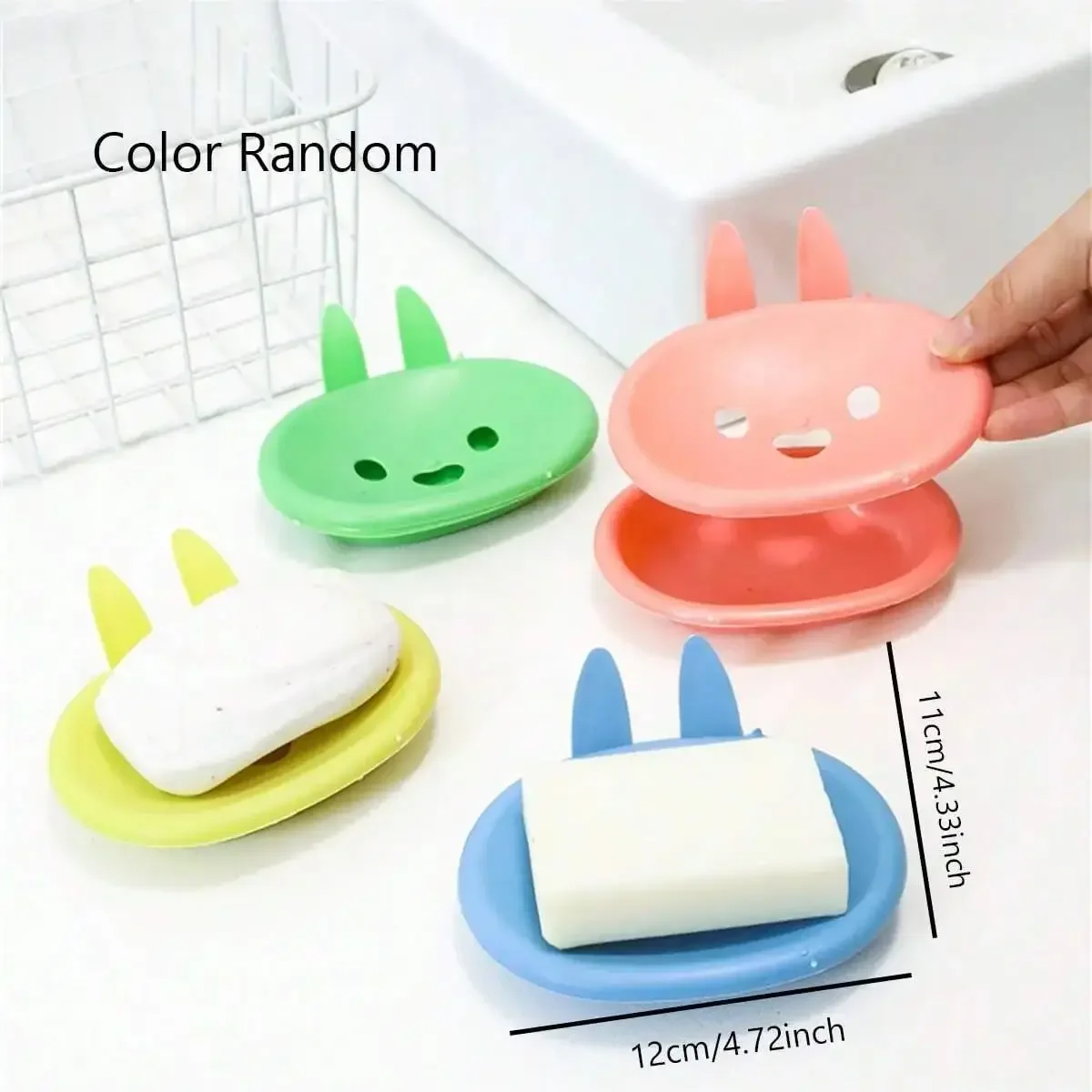 1pc - Rabbit shaped multifunctional durable soap box, hygienic storage container for home and outdoor use