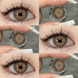 Natural Gray Brown Yearly Prescription Contact Lenses - 1 Pair (PATTAYA-BROWN)