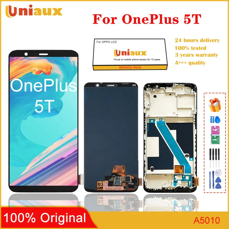 

6.01" Original AMOLED LCD Display For OnePlus 5T 1+5T A5010 LCD Touch Screen Digitizer Replacement Parts LCD With Frame