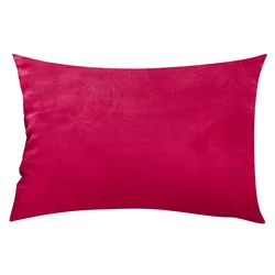 Luxurious Soft Velvet Plaid Cushion Covers for Living Room Decor - 30x50 cm (Rose Red)