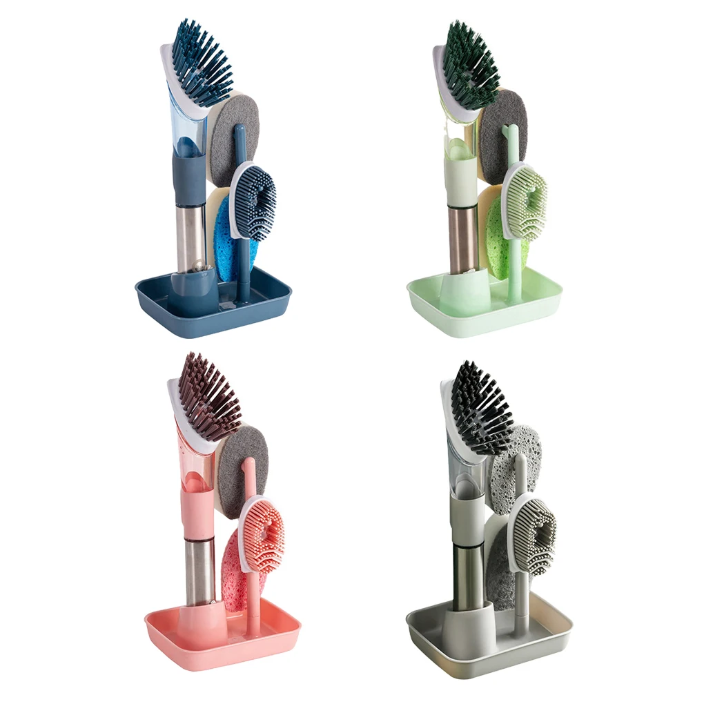 

Sponge Brush Cleaning Silicone Brushes Countertop Dispensing Scrubber