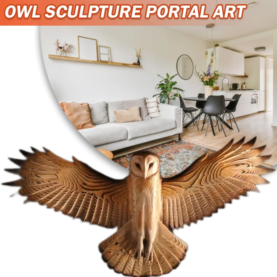 

Barn Owl Sculpture Wall Art Resin Craft Living Room Vivid Owl Craft Hanging Garden Office Home Decoration